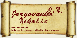Jorgovanka Nikolić vizit kartica